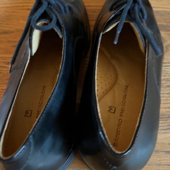 Sandro Moscoloni Mens Black Leather Lace Dress Shoes Size 10.5 US - Picture 6 of 7